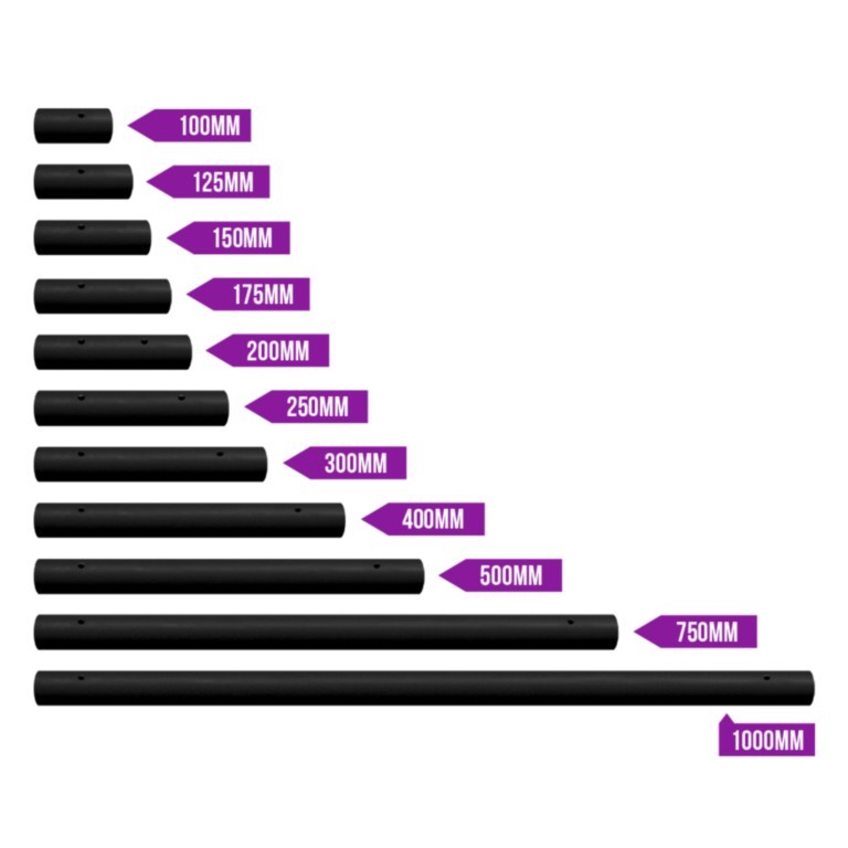 XPOLE Extensions powder coated chrome coloré